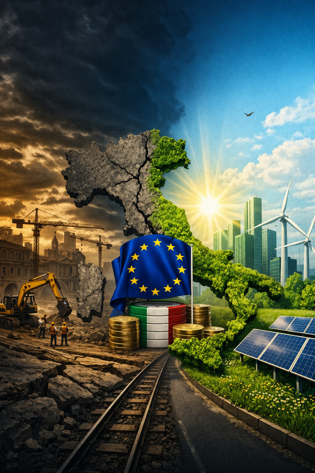 Contrasto tra due realtà economiche dell’Italia: tra una trasformazione ancora incompleta e uno sviluppo sostenibile in costruzione, dove gli investimenti iniziano appena a tradursi in cambiamenti concreti.